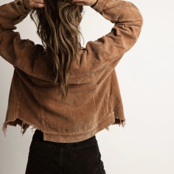 POL Shacket Tan Camel Brown Corduroy Boho Western Cowgirl Large - Picture 4 of 11